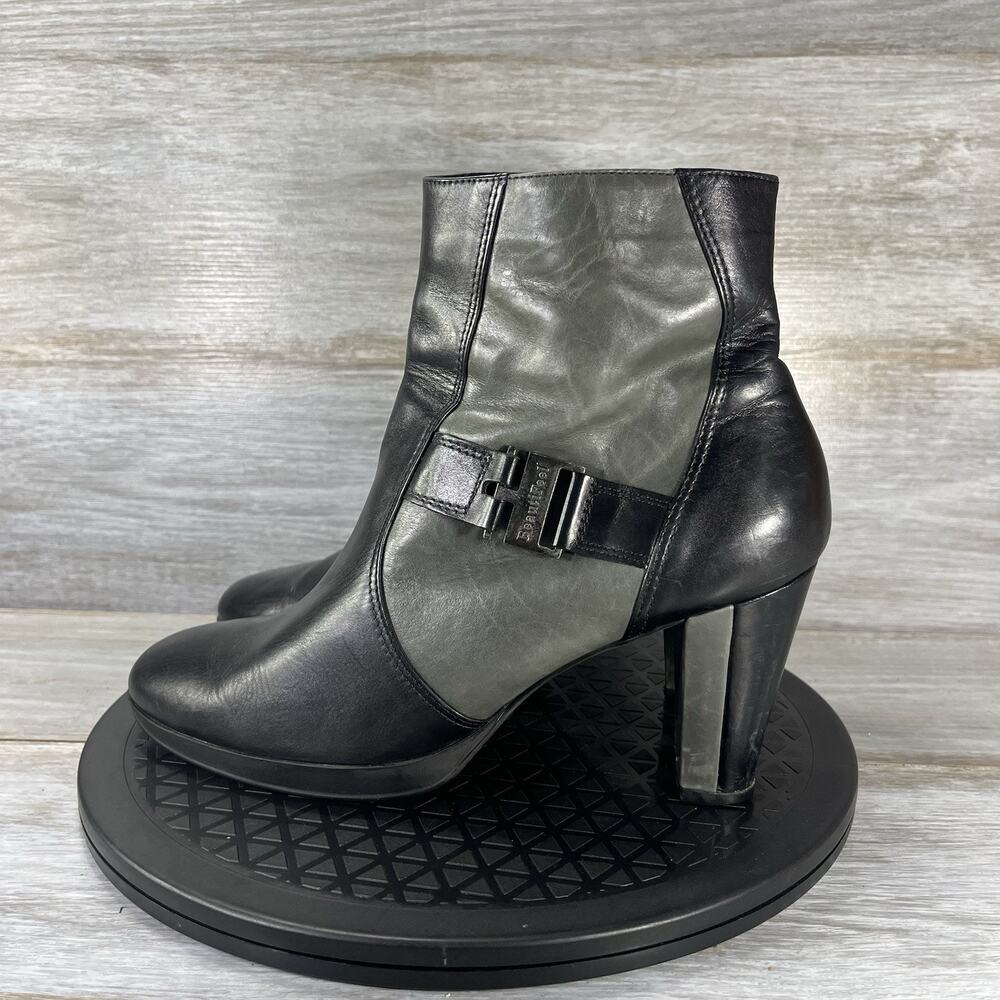 Beautifeel Women’s Black & Gray Leather Heeled Ankle Boots Size EU 41 US 10